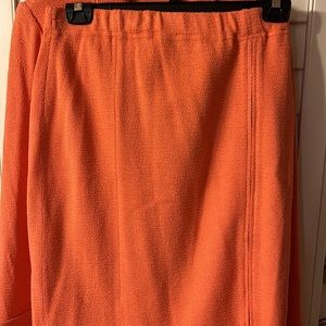 2 pc jacket and skirt  knit  orange size 12 good condition